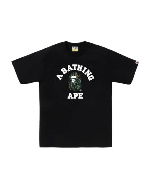 A Bathing Ape Color Camo College T-Shirt in Black für Herren