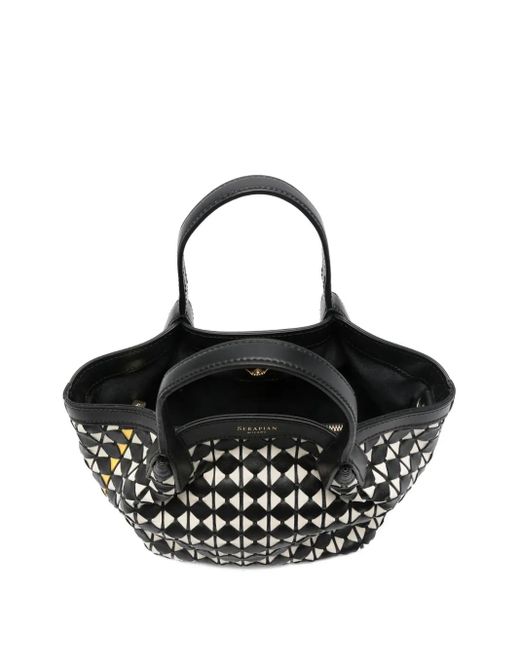 Serapian Black Mini Secret Mosaico Tote Bag