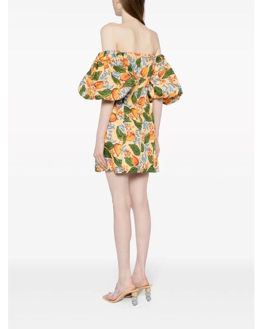 RHODE Yellow Robe Courte Dali À Fleurs