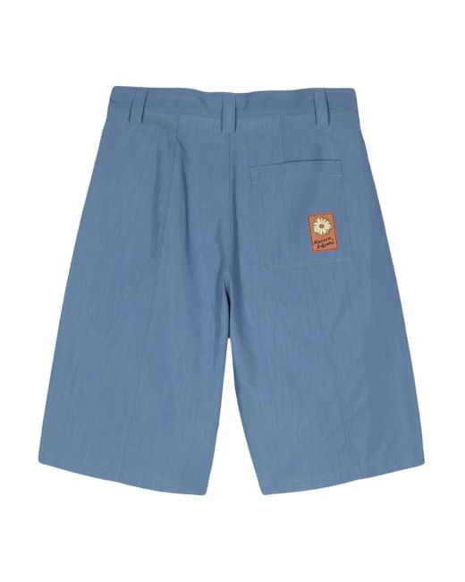 Maison Kitsuné Blue Logo-Patch Bermuda Shorts for men