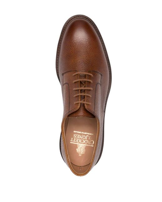 Crockett and Jones Brown Gasmere Leather Derby Shoes for men
