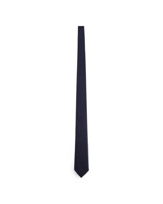 Giorgio Armani Blue Logo-Jacquard Silk Tie for men