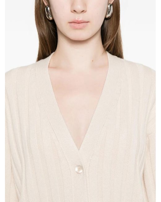 Fendi White Ribbed Pocket Cardigan