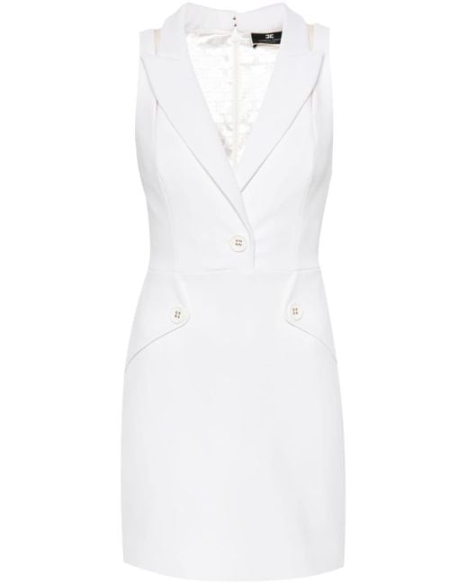 Elisabetta Franchi Mini-jurk Met Puntige Revers in het White
