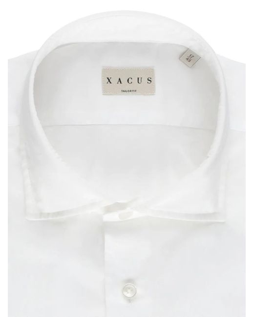 Xacus White Button-Down Cotton Shirt for men