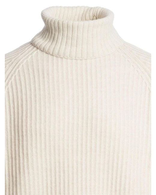 Parajumpers White Ribbed Turtleneck Sweater for men
