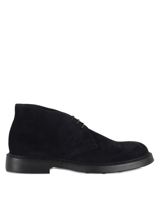 Doucal's Blue Suede Lace-Up Desert Boots for men