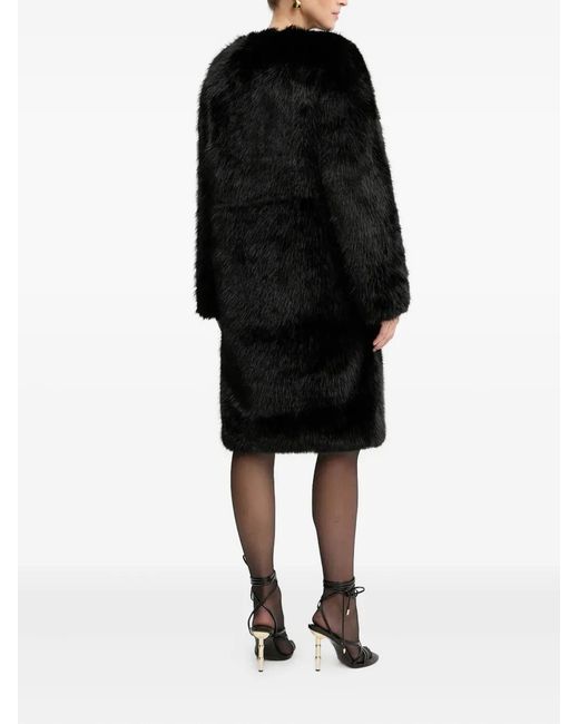 Silvian Heach Black Faux-Fur Coat