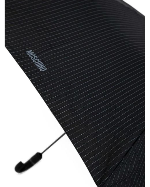Moschino Black Pinstripe-Print Umbrella