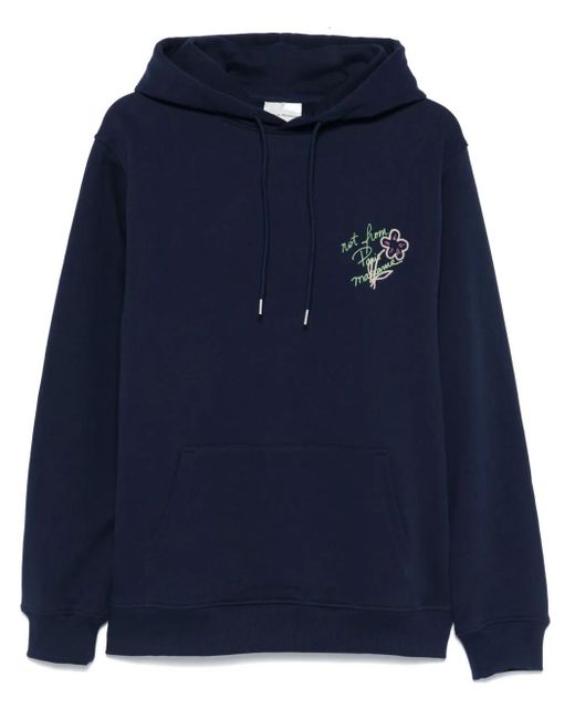 Drole de Monsieur Le Hoodie Slogan Esquisse Top in het Blue voor heren