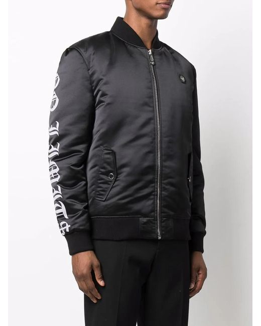 Philipp Plein Multicolor Logo-Print Bomber Jacket for men