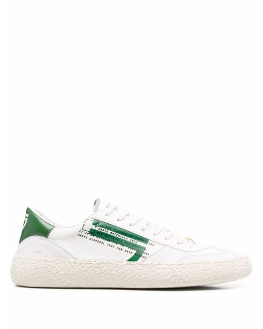 PURAAI White Slogan-Print Low Top Sneakers for men