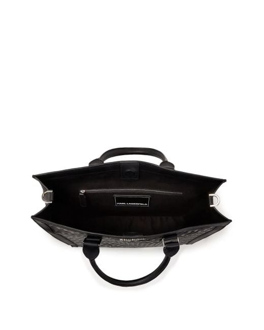 Karl Lagerfeld K/Loom Leren Shopper in het Black voor heren