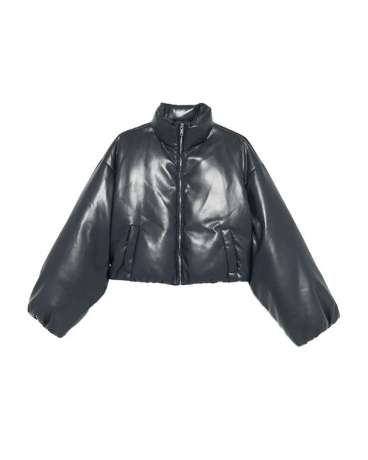Nanushka Black Puffer Zip-Front Jacket
