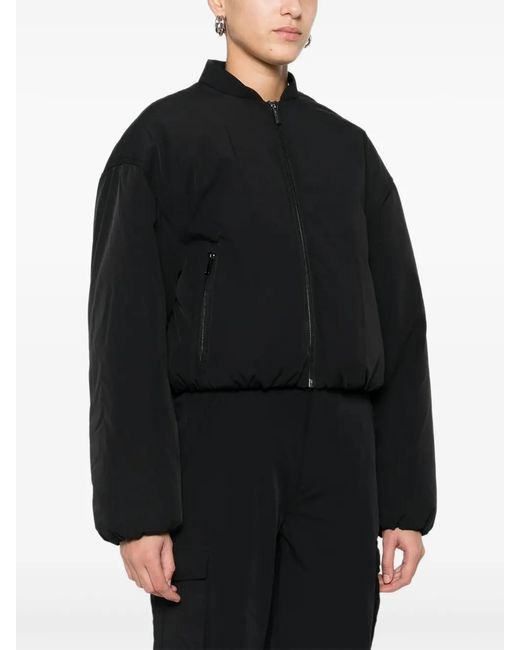 DKNY Black Zip-Up Bomber Jacket