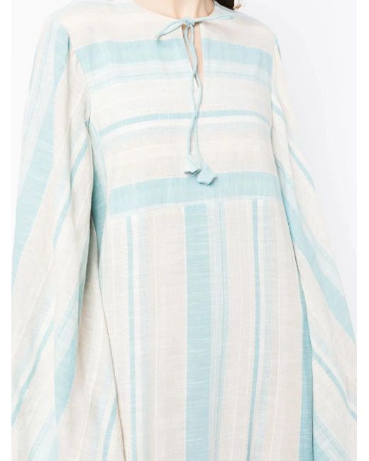 Bambah White Striped Maxi Shirt Dress
