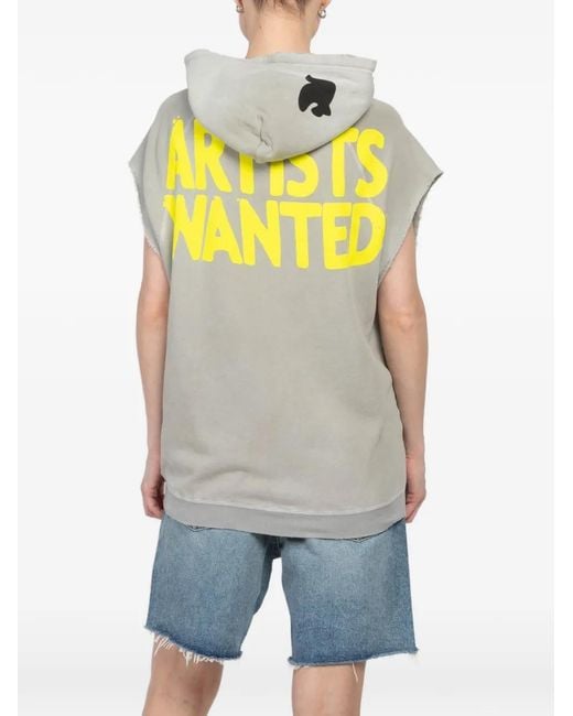 Freecity Gray Artist Wanted Hooded Short-Sleeves Hoodie