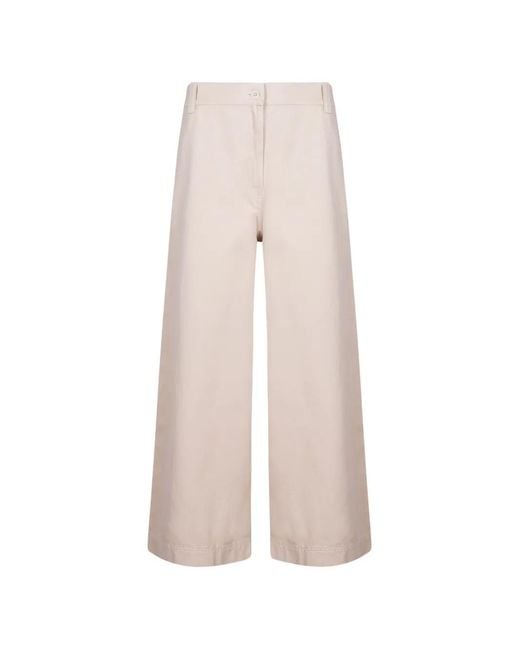 Weekend by Maxmara White Wide-Leg Buttoned Trousers