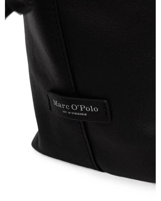 Marc O' Polo Black Sienna Drawstring Leather Bucket Bag
