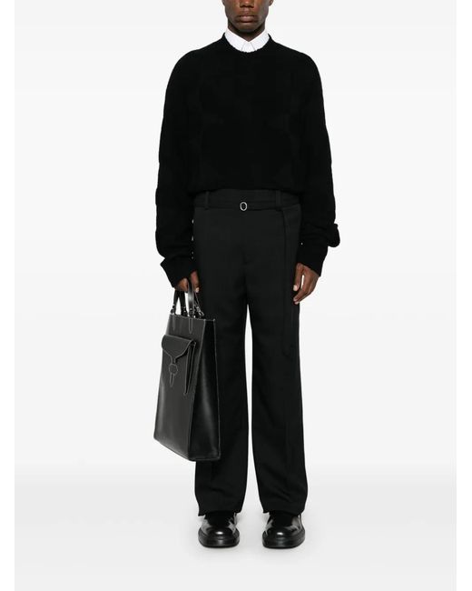 Jil Sander Black Belted Tailored Trousers for men