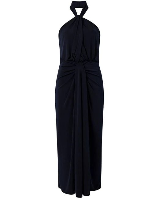 Cinq À Sept Blue Kaily Halterneck Maxi Dress