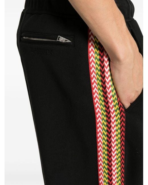 Lanvin Black Side Curb Cotton Track Pants for men