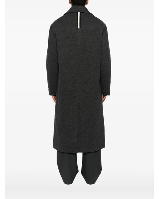 Mordecai Black Zip-Front Patch-Pocket Coat for men