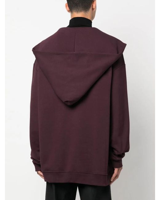 Raf Simons Purple Deconstructed Cotton Hoodie for men
