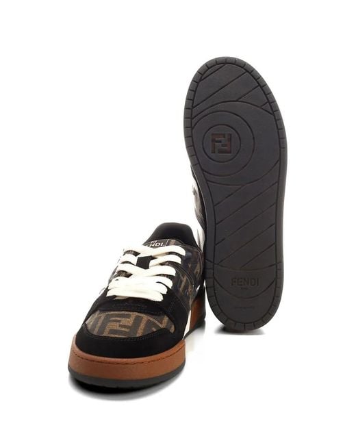 Fendi Brown Ff Jacquard Sneakers for men