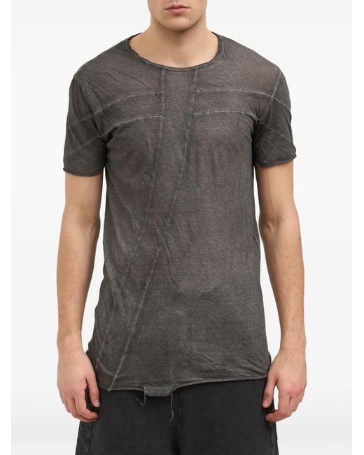 MD75 Gray Exposed-Seam T-Shirt for men