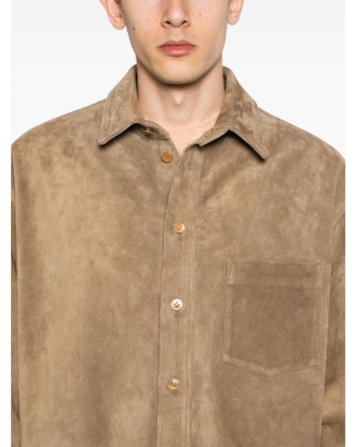 Marni Button-up Shirtjack in het Natural voor heren