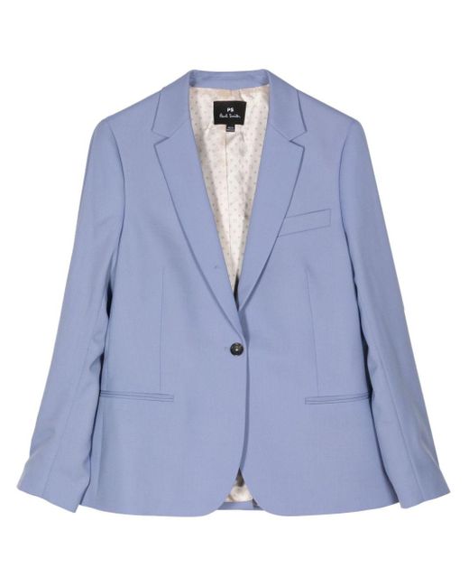 PS by Paul Smith Blue Single-breasted Wool Blazer