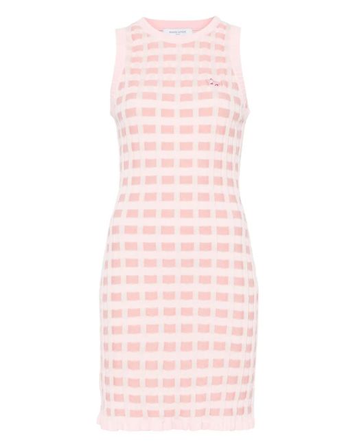 Maison Kitsuné Pink Fox Pattern Midi Dress