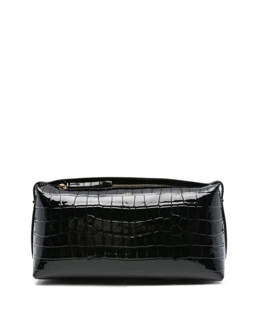 Totême  Black Cash Clutch mit Kroko-Optik
