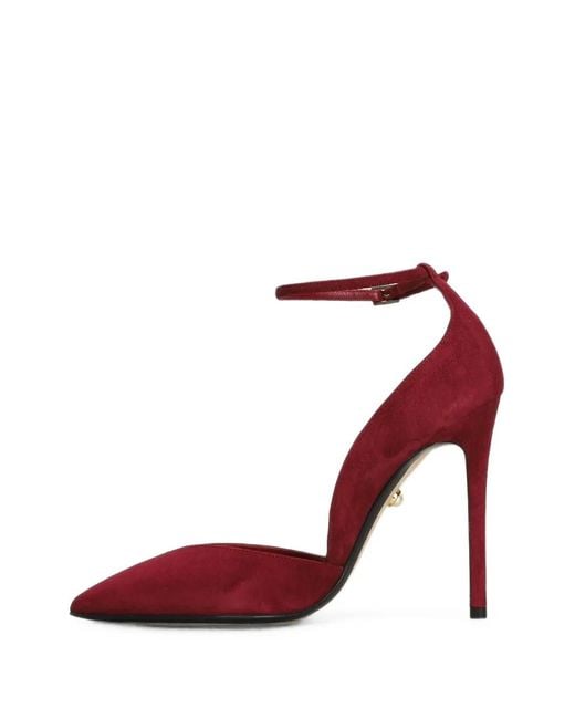 ALEVI Red Camilla Pointed-Toe Ankle-Strap Pumps