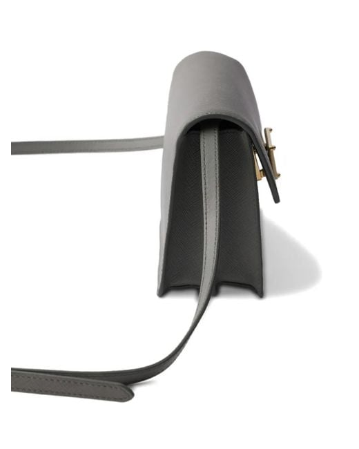 Prada Gray Embleme Flap Mini Bag