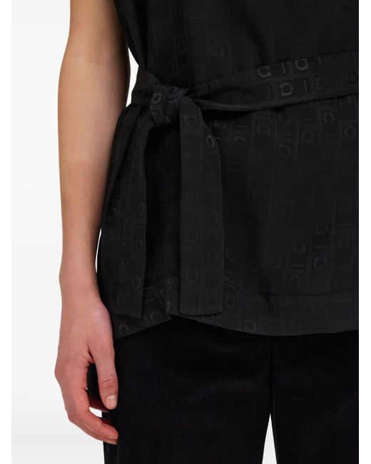 Ferragamo Black Monogram Blouse