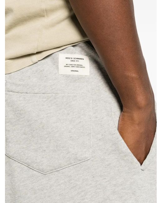 Merz B. Schwanen White Drawstring Logo-Patch Shorts for men