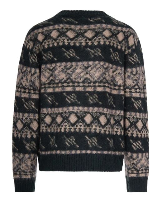 Daily Paper Black Patterned Button Cardigan for men