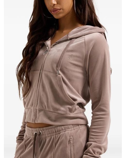 Juicy Couture Natural Diamanté-Logo Hoodie