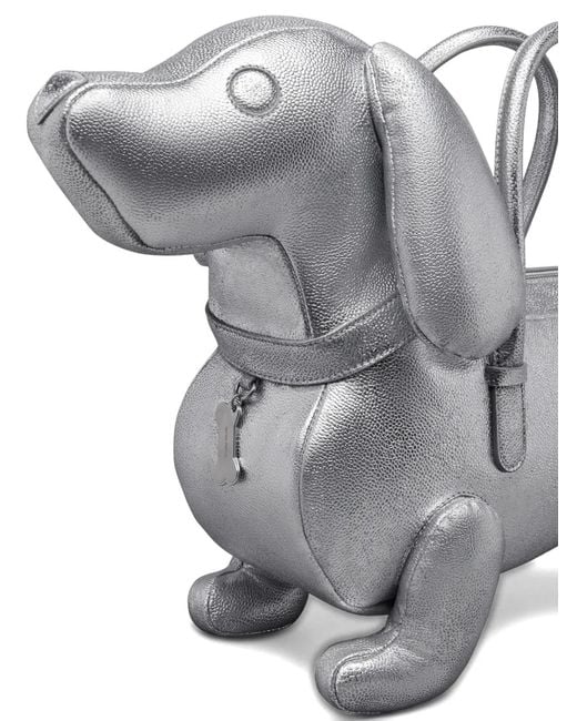 Thom Browne Gray Hector Leather Tote Bag for men