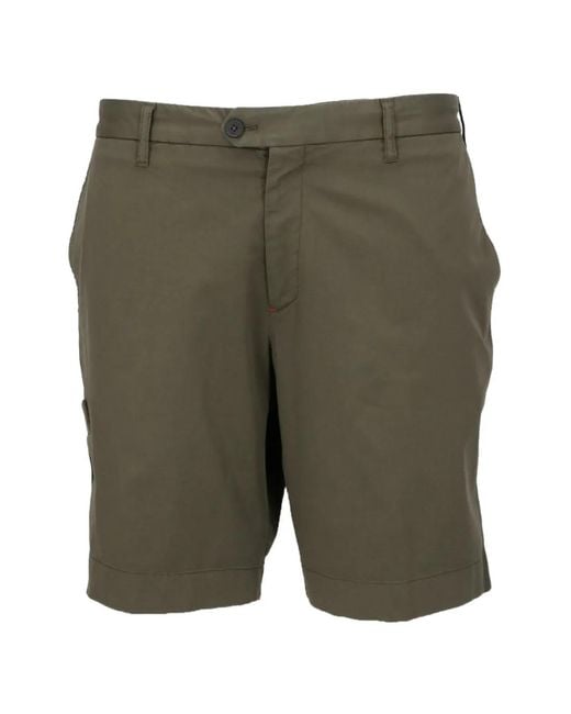 Isaia Green Straight-Leg Chino Shorts for men