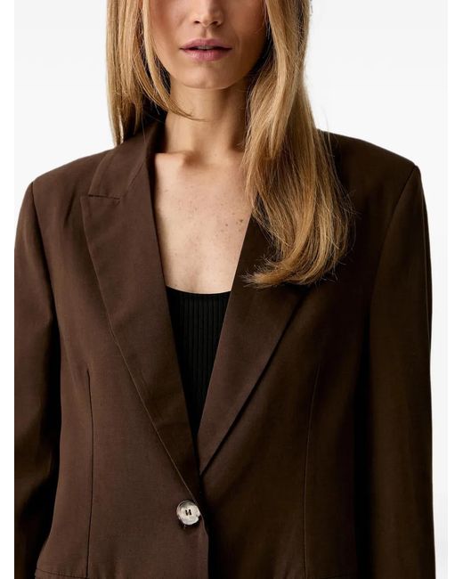 ViCOLO Brown Button-Back Notched-Lapels Jacket