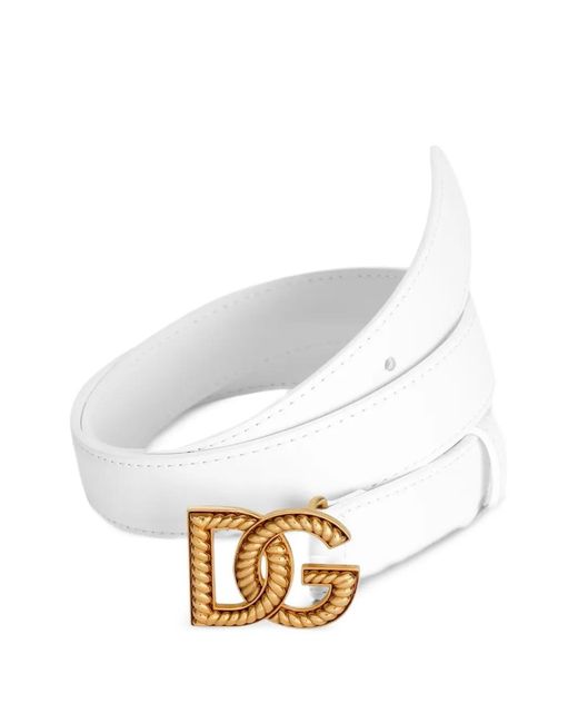 Dolce & Gabbana White Calfskin Belt