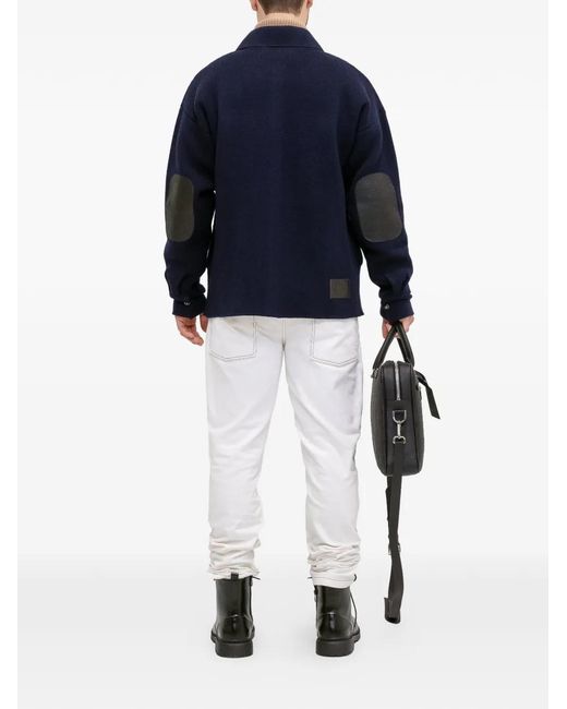 PLACE OF ELMS Blue Monolink-Detail Jacket for men
