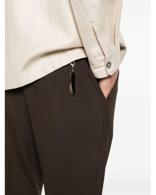 PT Torino Brown Slim-cut Chino Trousers for men