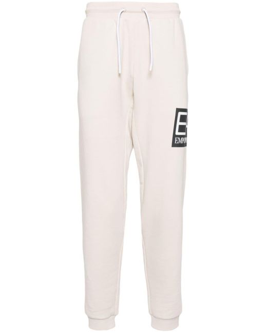 EA7 White Logo-print Track Pants for men