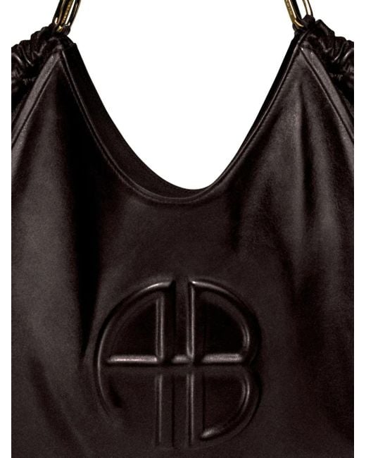 Borsa Tote Kate Media Con Logo Goffrato di Anine Bing in Black