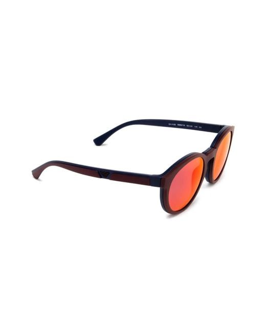 Emporio Armani Blue Round-Frame Sunglasses