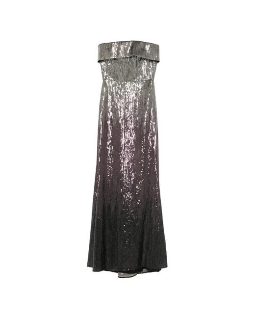 Elie Saab White Sequin Strapless Maxi Dress